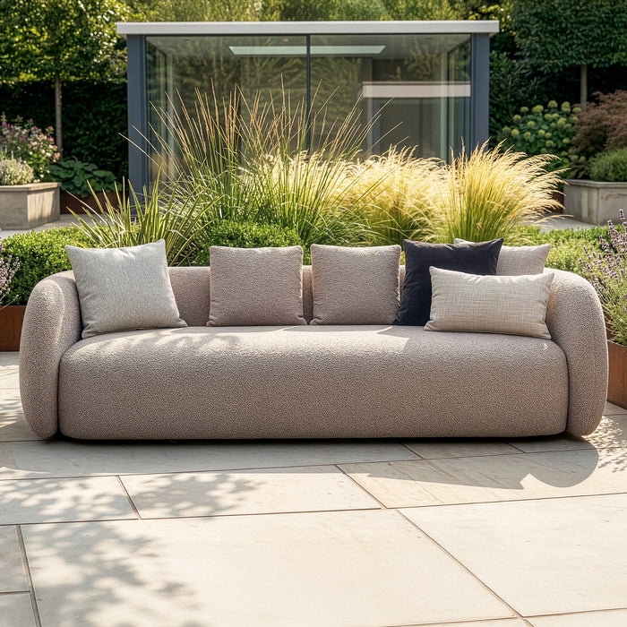 Outdoor Fabric Monte Carlo 4 Seat Sofa - Greige Boucle