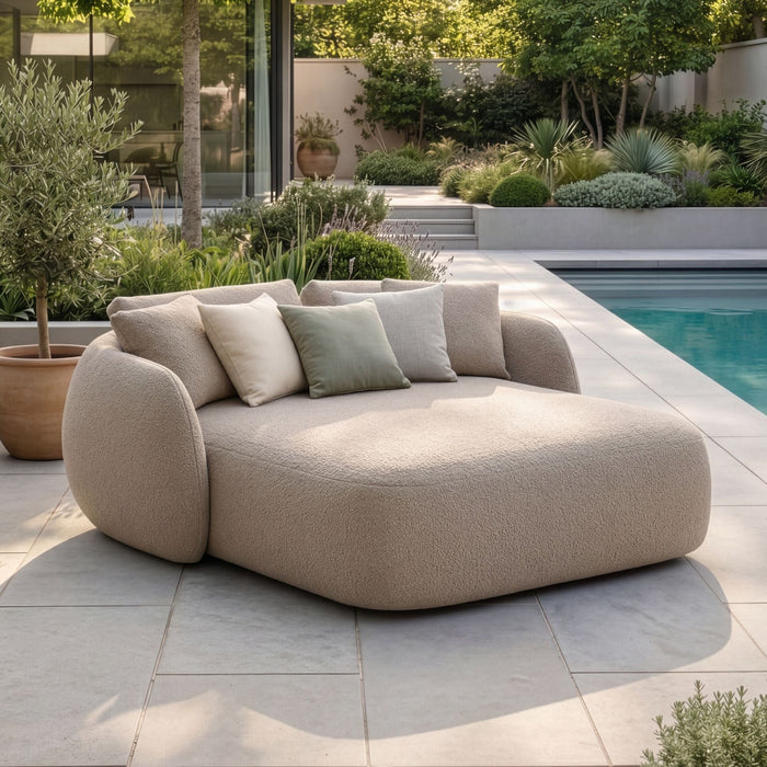 Outdoor Fabric Monte Carlo Daybed - Greige Boucle