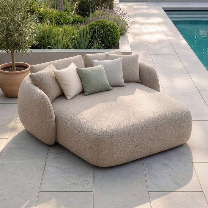 Outdoor Fabric Monte Carlo Daybed - Greige Boucle