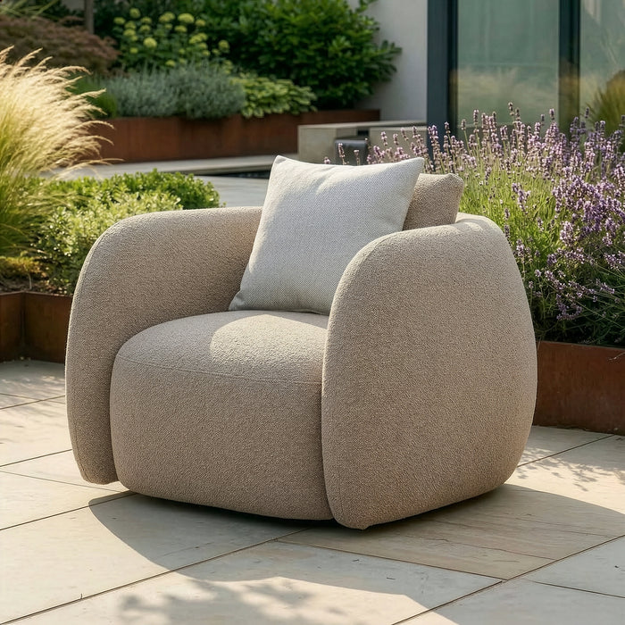 Outdoor Fabric Monte Carlo Armchair - Greige Boucle