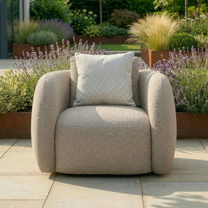 Outdoor Fabric Monte Carlo Armchair - Greige Boucle