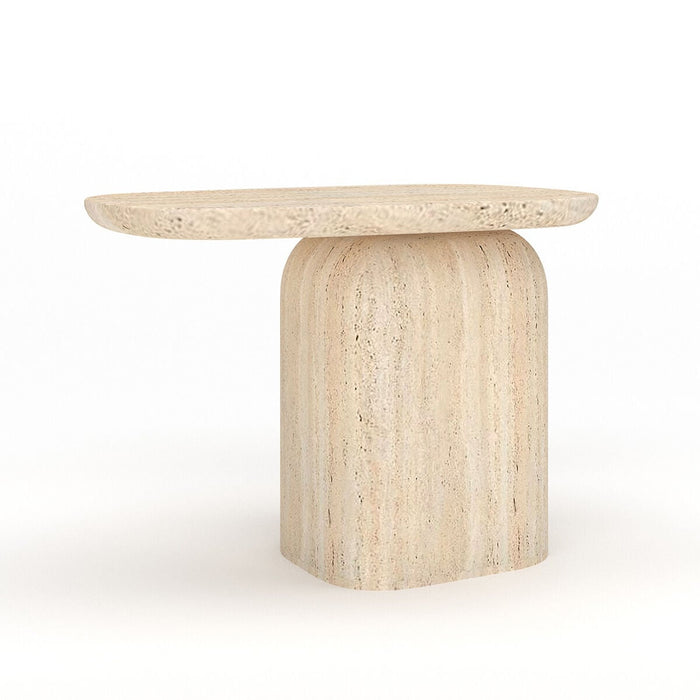 Monte Carlo Small Side Table in Travertine