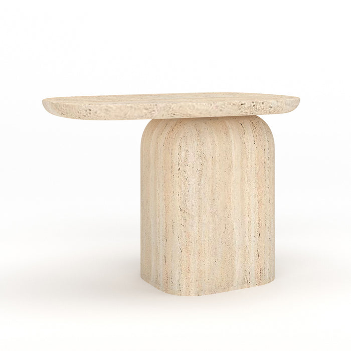 Monte Carlo Small Side Table in Travertine