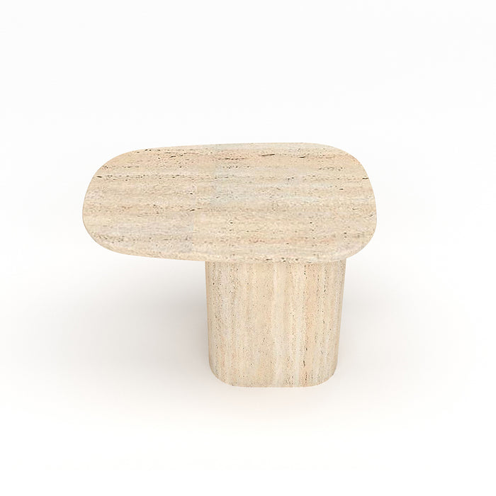 Monte Carlo Small Side Table in Travertine