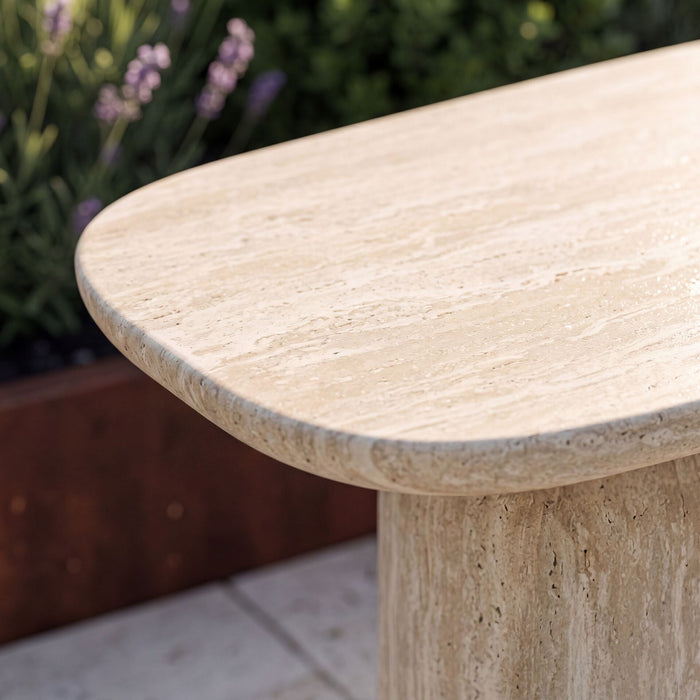 Monte Carlo Small Side Table in Travertine