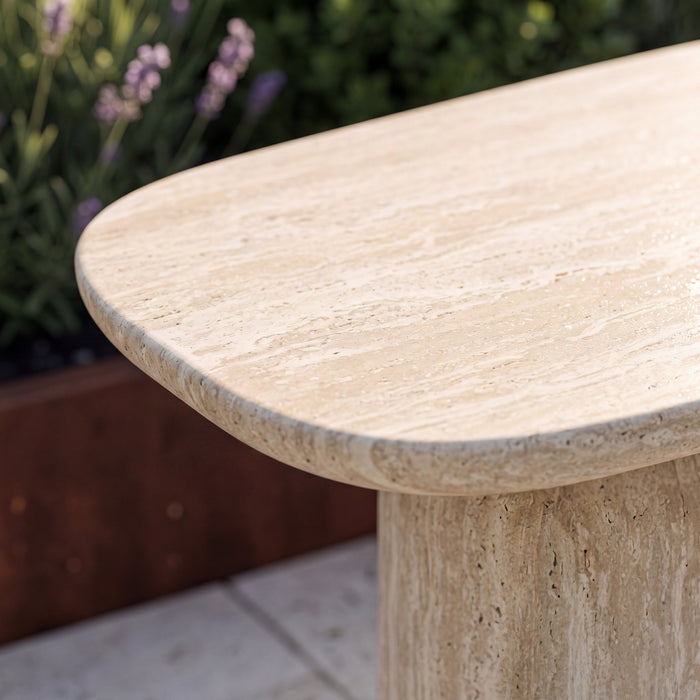 Monte Carlo Small Side Table in Travertine