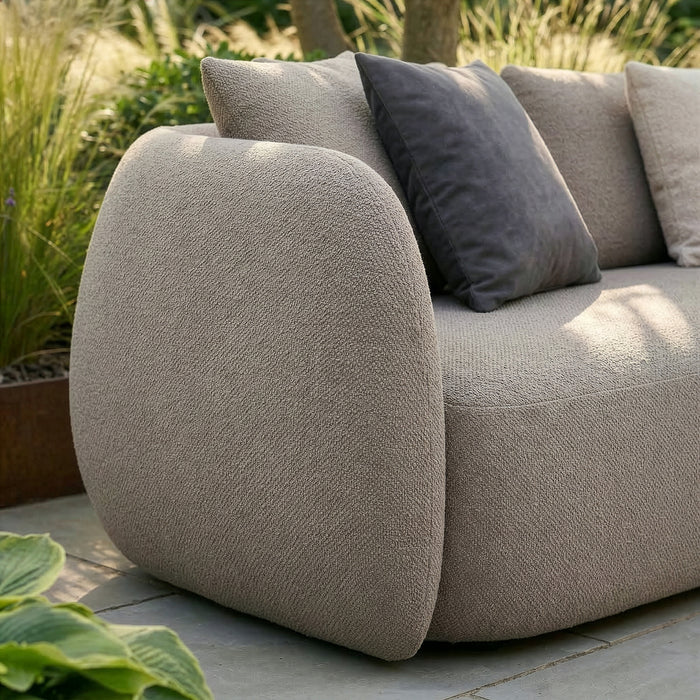Outdoor Fabric Monte Carlo Small Corner Sofa Set - Greige Boucle
