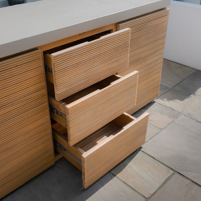 Bali Outdoor Kitchen Triple Storage Unit