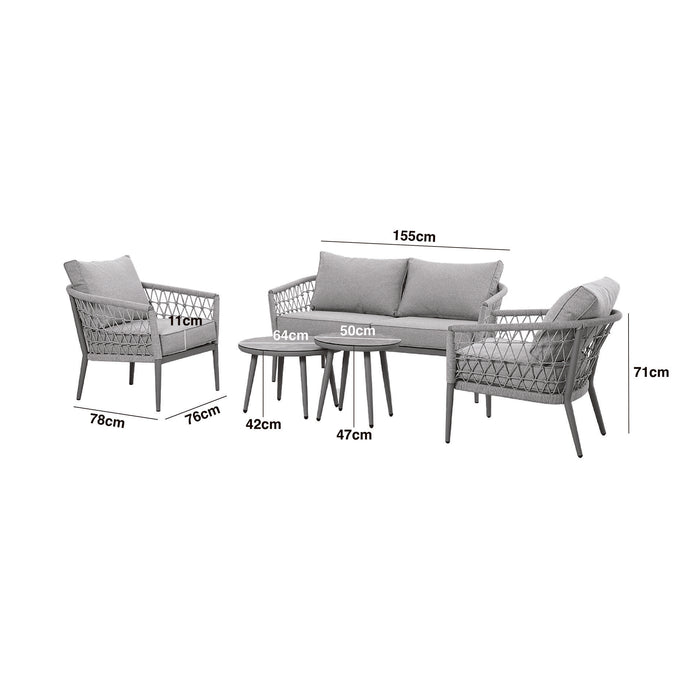 Monaco Rope Weave 2 Seat Sofa Set