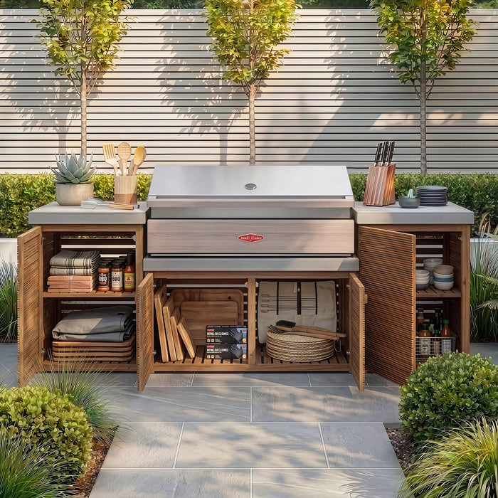 Bali Outdoor Kitchen Storage Units with Beefeater 1500 Series BBQ - Small Configuration