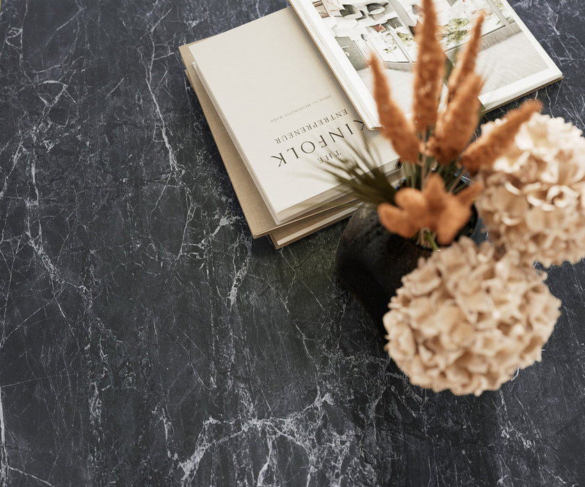 Extendable Dining Table Aurora 200-300cm Ceramic Nero Greco Anthracite Central Frame Steel