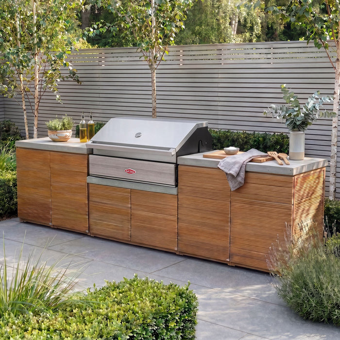 Bali Outdoor Kitchen Storage Units with Beefeater 1500 Series BBQ - Double Configuration