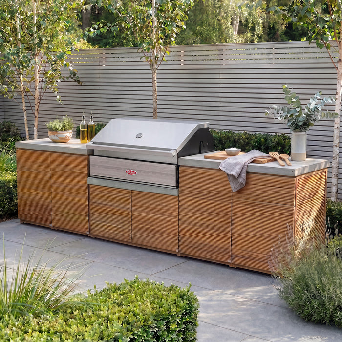 Bali Outdoor Kitchen Storage Units with Beefeater 1500 Series BBQ - Double Configuration