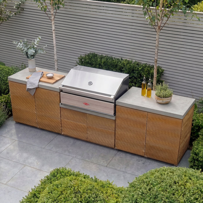 Bali Outdoor Kitchen Storage Units with Beefeater 1500 Series BBQ - Double Configuration