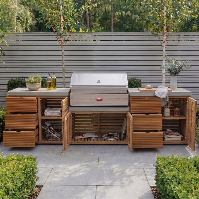 Bali Outdoor Kitchen Storage Units with Beefeater 1500 Series BBQ - Double Configuration