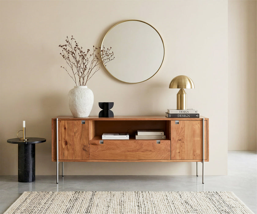 Sideboard Rivoro 175cm Acacia Wood Natural 2 Doors 1 Drawer 1 Compartment