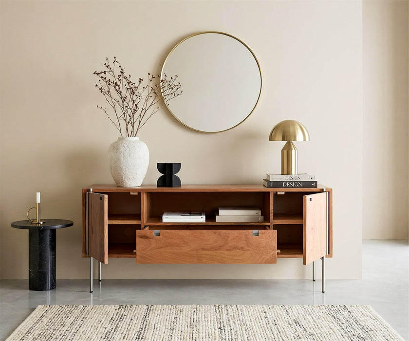 Sideboard Rivoro 175cm Acacia Wood Natural 2 Doors 1 Drawer 1 Compartment
