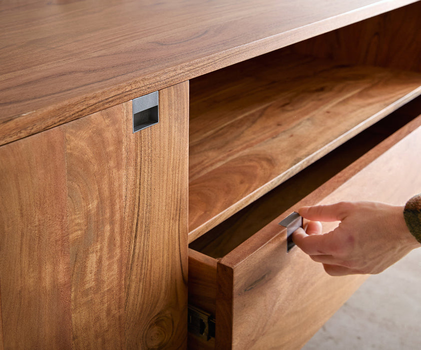 Sideboard Rivoro 175cm Acacia Wood Natural 2 Doors 1 Drawer 1 Compartment