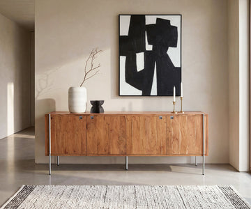 Sideboard Rivoro 210cm Acacia Wood Natural 4 Doors