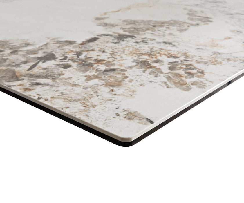 Extendable Dining Table Aurora 200-300cm Ceramic Minas Melange Beige W-Frame Titanium