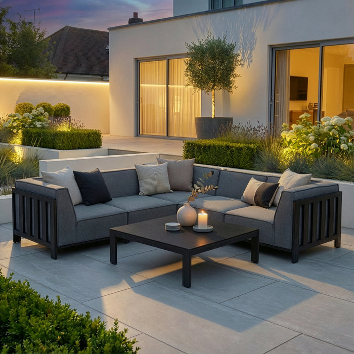 Outdoor Fabric Ibiza Small Corner Sofa Set With Square Coffee Table