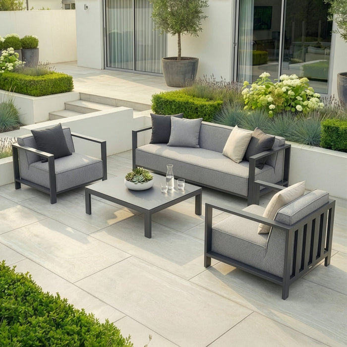 Outdoor Fabric Ibiza 3 Seat Sofa Set With Square Coffee Table