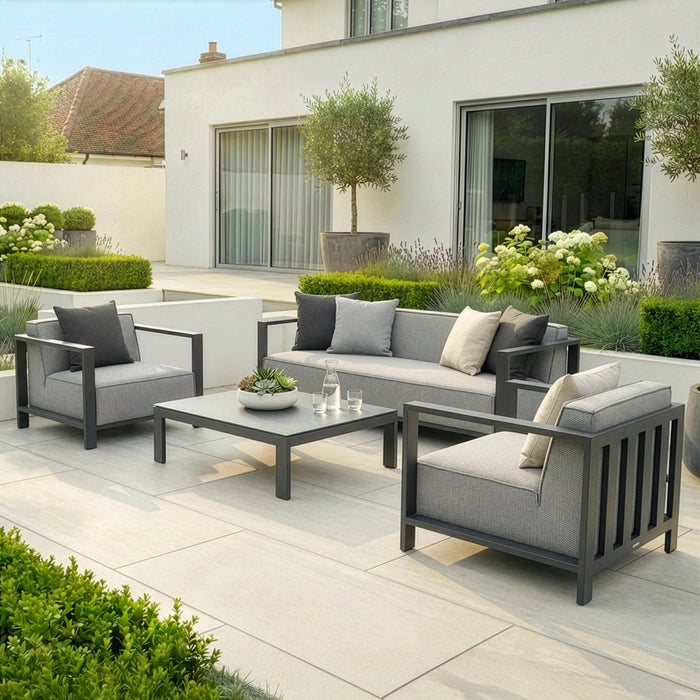 Outdoor Fabric Ibiza 3 Seat Sofa Set With Square Coffee Table