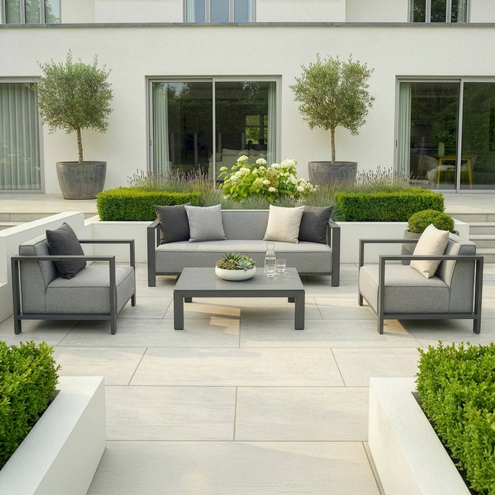 Outdoor Fabric Ibiza 3 Seat Sofa Set With Square Coffee Table