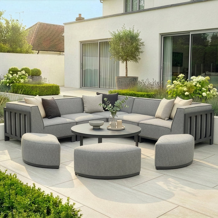 Outdoor Fabric Ibiza Small Corner Sofa Set With Round Coffee Table