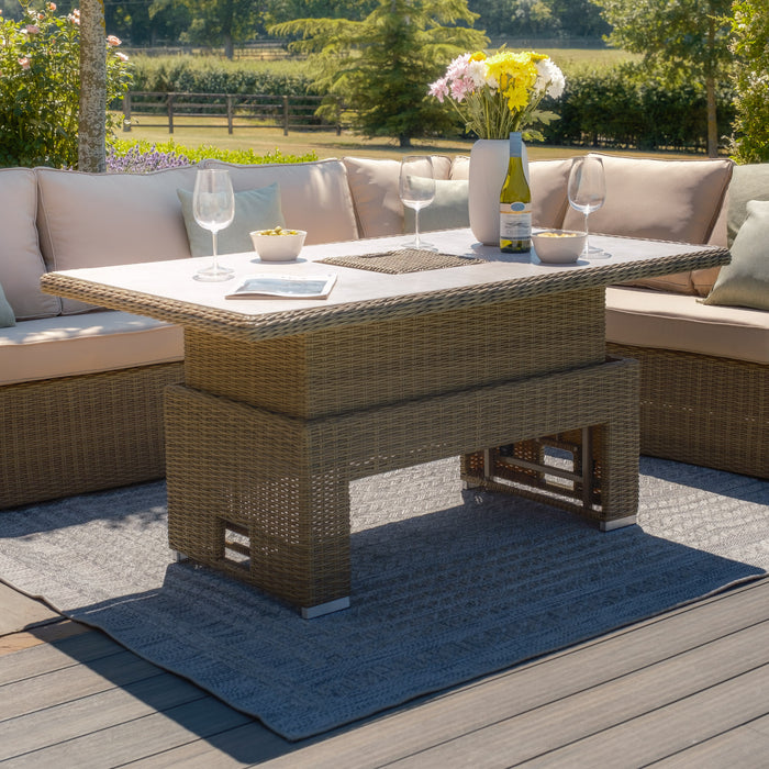 Winchester Rattan Rising Table with Ice Bucket - Ceramic Glass (Table Only)