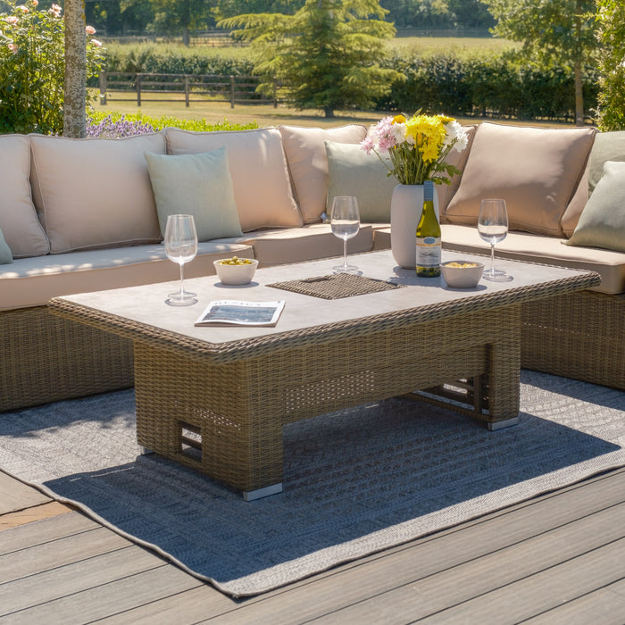 Winchester Rattan Rising Table with Ice Bucket - Ceramic Glass (Table Only)
