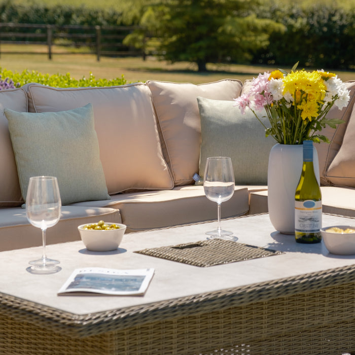 Winchester Rattan Rising Table with Ice Bucket - Ceramic Glass (Table Only)
