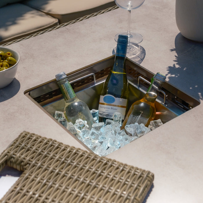 Winchester Rattan Rising Table with Ice Bucket - Ceramic Glass (Table Only)