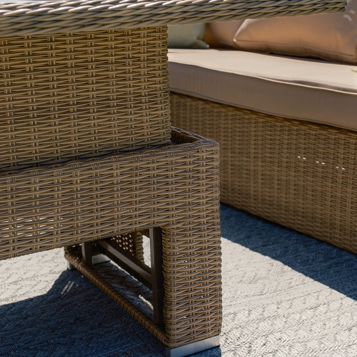 Winchester Rattan Rising Table with Ice Bucket - Ceramic Glass (Table Only)