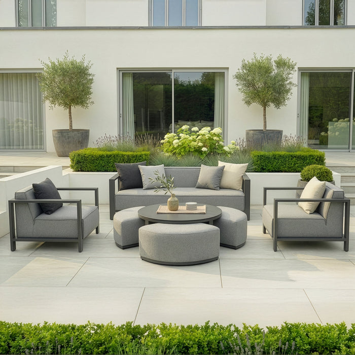 Outdoor Fabric Ibiza 3 Seat Sofa Set With Round Coffee Table