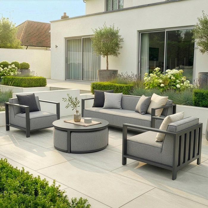 Outdoor Fabric Ibiza 3 Seat Sofa Set With Round Coffee Table