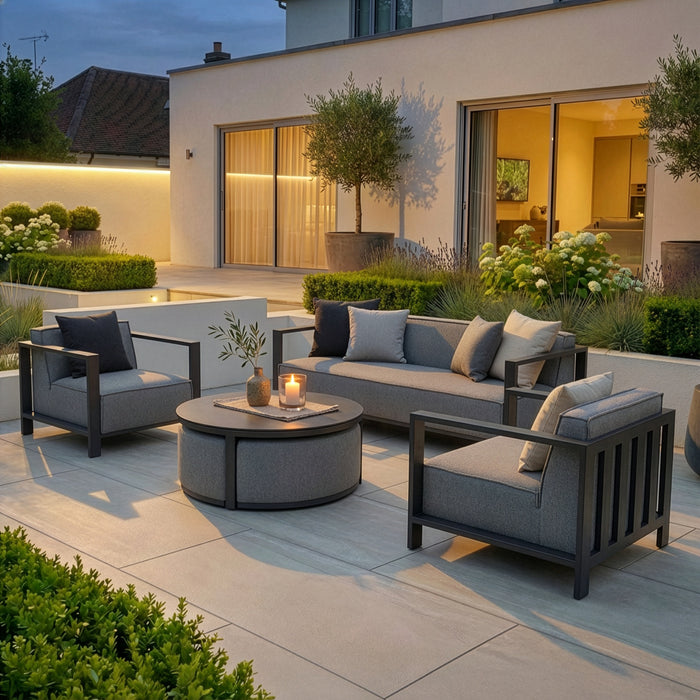 Outdoor Fabric Ibiza 3 Seat Sofa Set With Round Coffee Table
