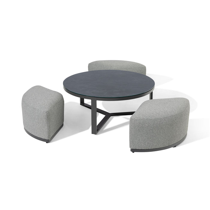 Outdoor Fabric Ibiza 3 Seat Sofa Set With Round Coffee Table