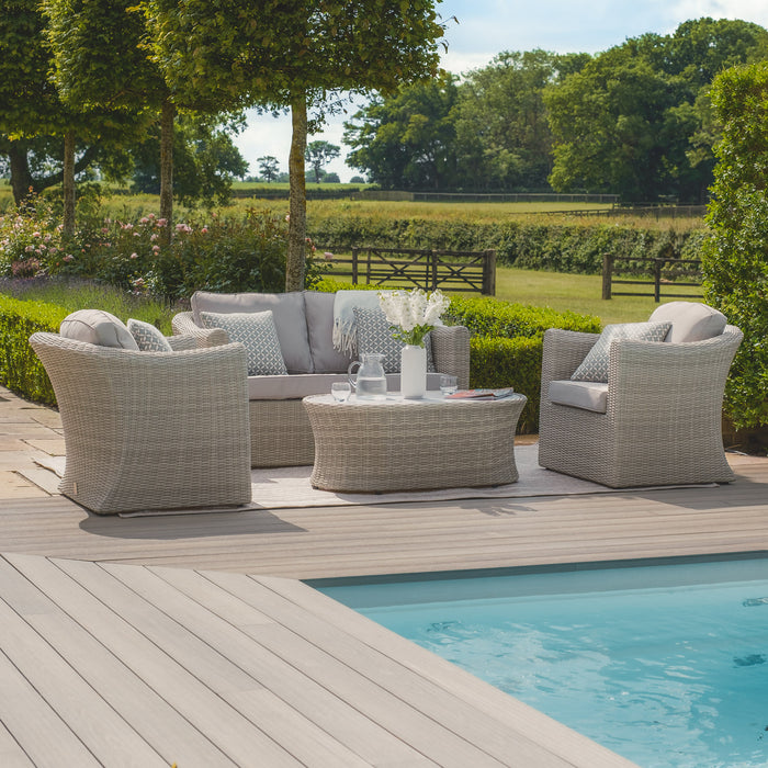 Oxford 2 Seat Rattan Sofa Set - Ceramic Glass