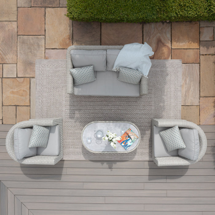 Oxford 2 Seat Rattan Sofa Set - Ceramic Glass