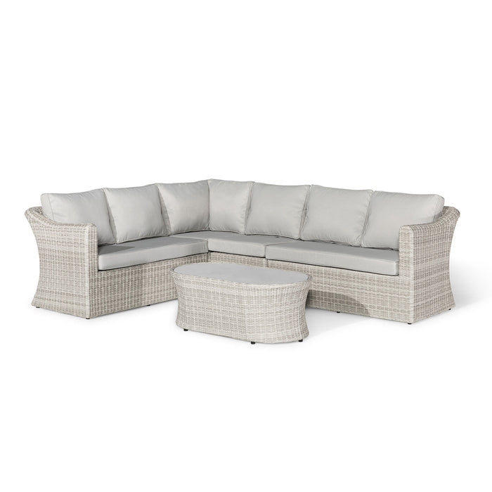 Oxford Large Rattan Corner Sofa Set - Ceramic Glass