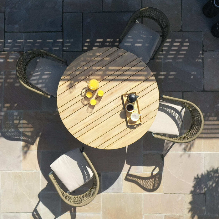 Bali Rope Weave 4 Seat Round Dining Set