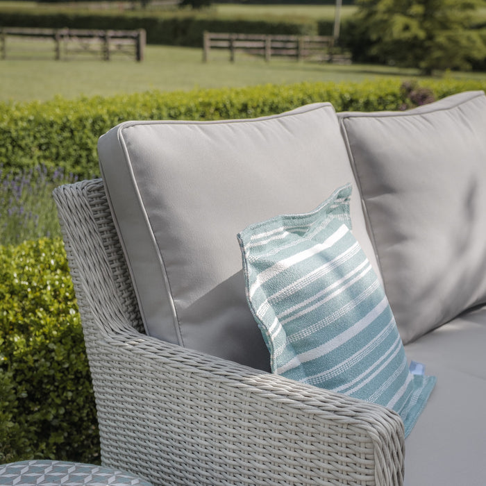 Oxford Sofa Rattan Dining Set with Ice Bucket & Rising Table - Ceramic Glass