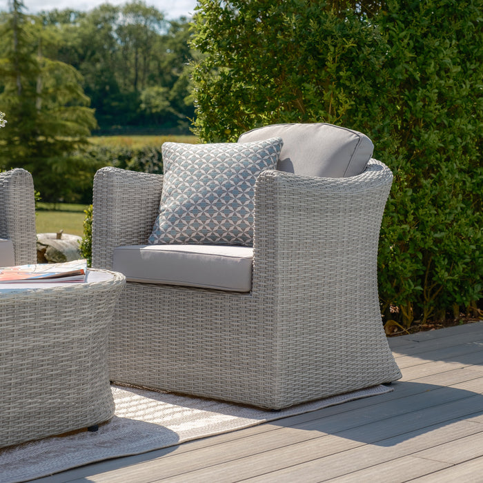 Oxford Large Rattan Corner Sofa Set with Armchair - Ceramic Glass