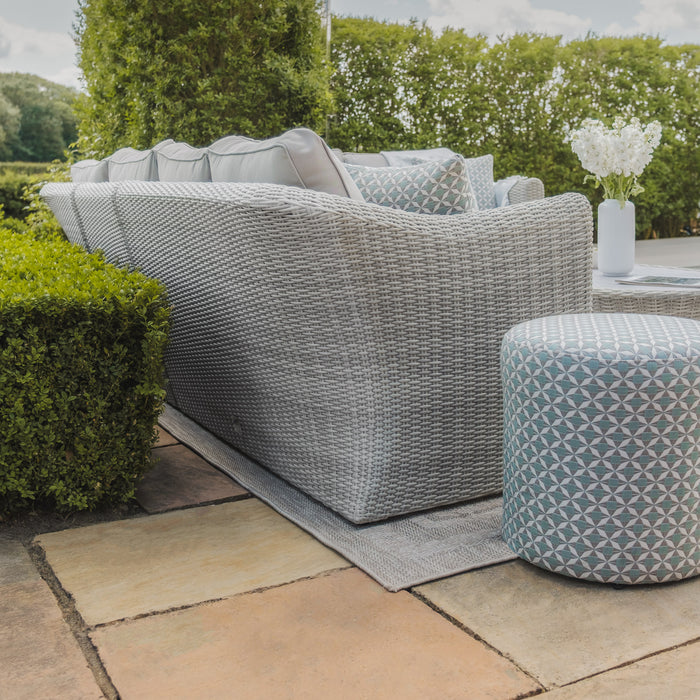 Oxford Large Rattan Corner Sofa Set with Armchair - Ceramic Glass