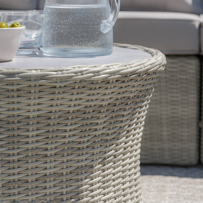 Oxford Large Rattan Corner Sofa Set with Armchair - Ceramic Glass