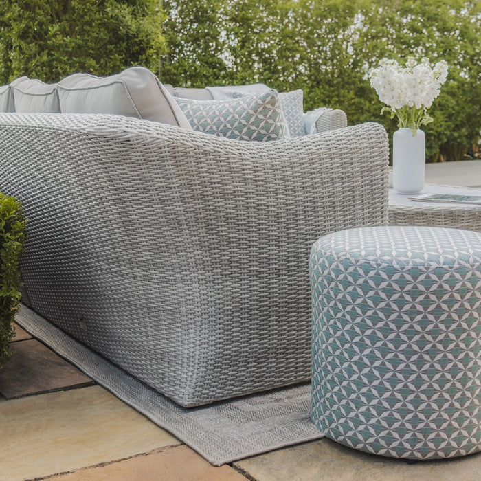 Oxford Small Rattan Corner Sofa Set with Armchair - Ceramic Glass
