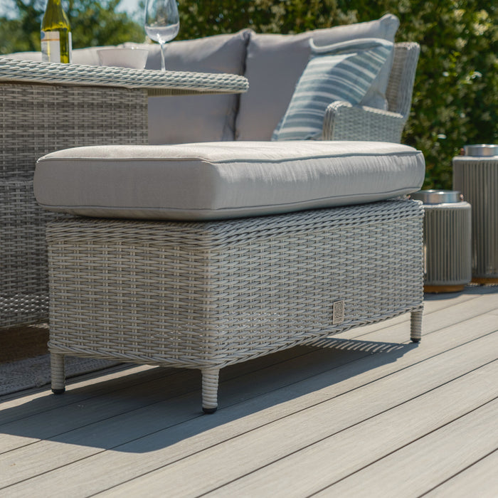 Oxford Royal Rattan Corner Dining Sofa Set with Ice Bucket & Rising Table - Ceramic Glass