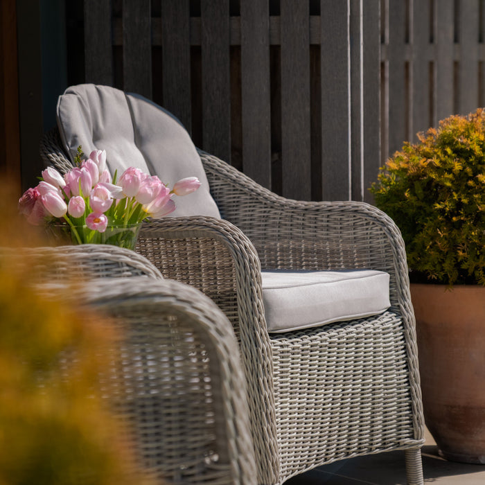 Oxford 3 Piece Rattan Bistro Set - Ceramic Glass