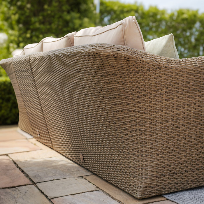 Winchester Large Rattan Corner Sofa Set with Armchair - Ceramic Glass
